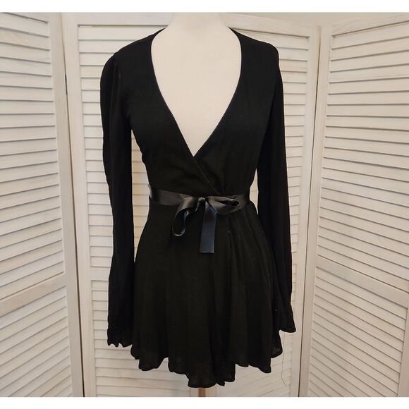 Dolls Kill Dresses & Skirts - Dolls Kill Black Wrap Dress Size S NWT